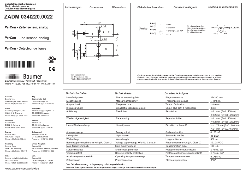 Baumer ZADM 034I220.0022 User Manual | 4 pages