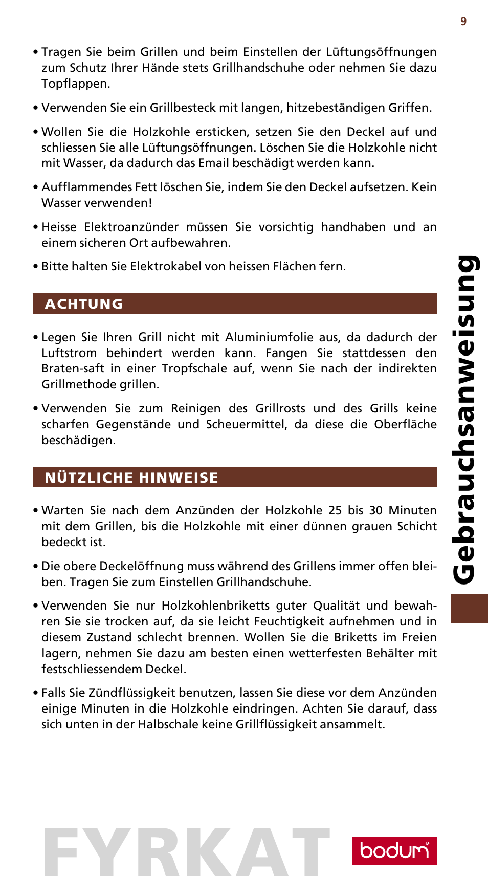 Fyrkat, Gebrauchsanweisung | Bodum FYRKAT 10630 User Manual | Page 10 / 23