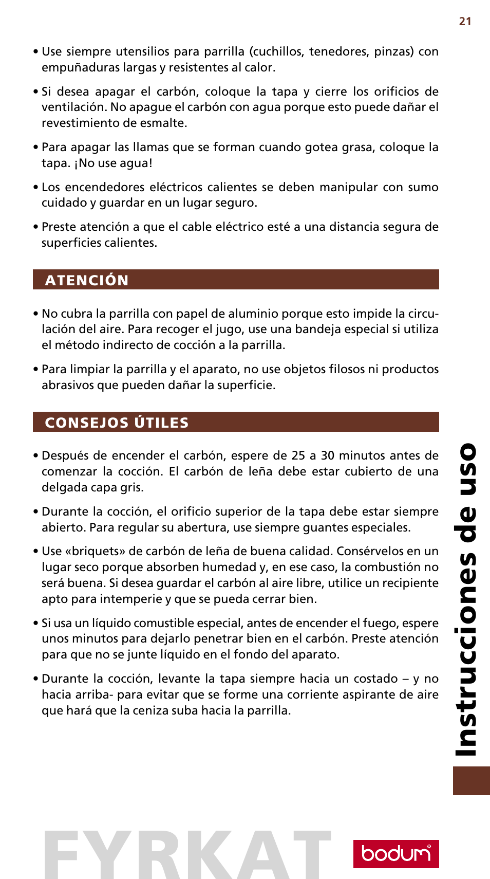 Fyrkat, Instrucciones de uso | Bodum FYRKAT 10630 User Manual | Page 22 / 23