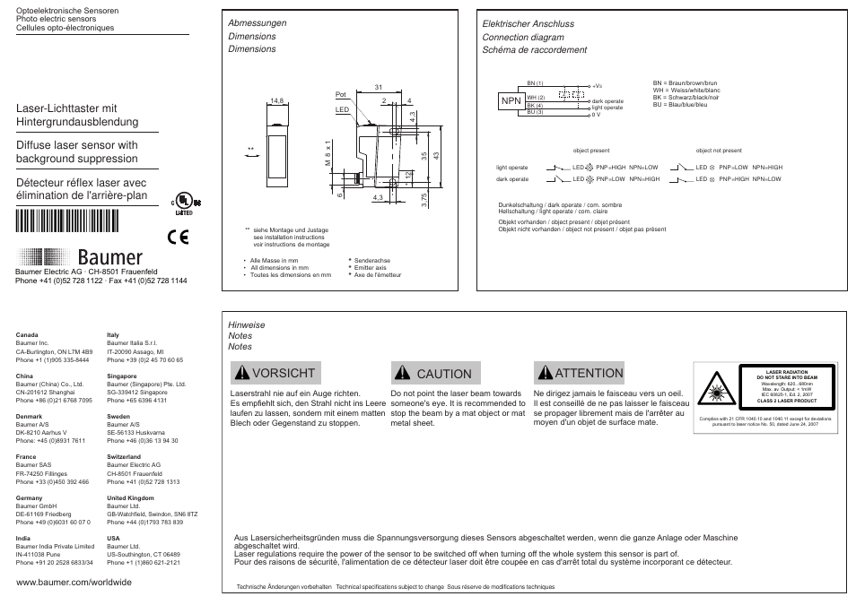 Baumer OHDK 14N5101/S35A User Manual | 2 pages