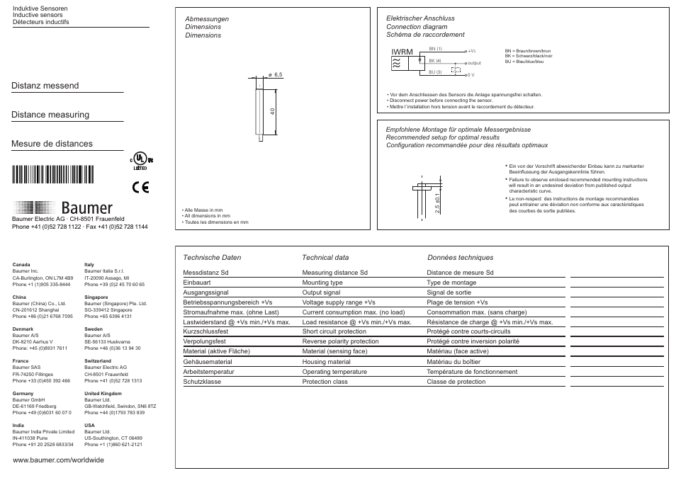 Baumer IWRM 06I9501 User Manual | 2 pages