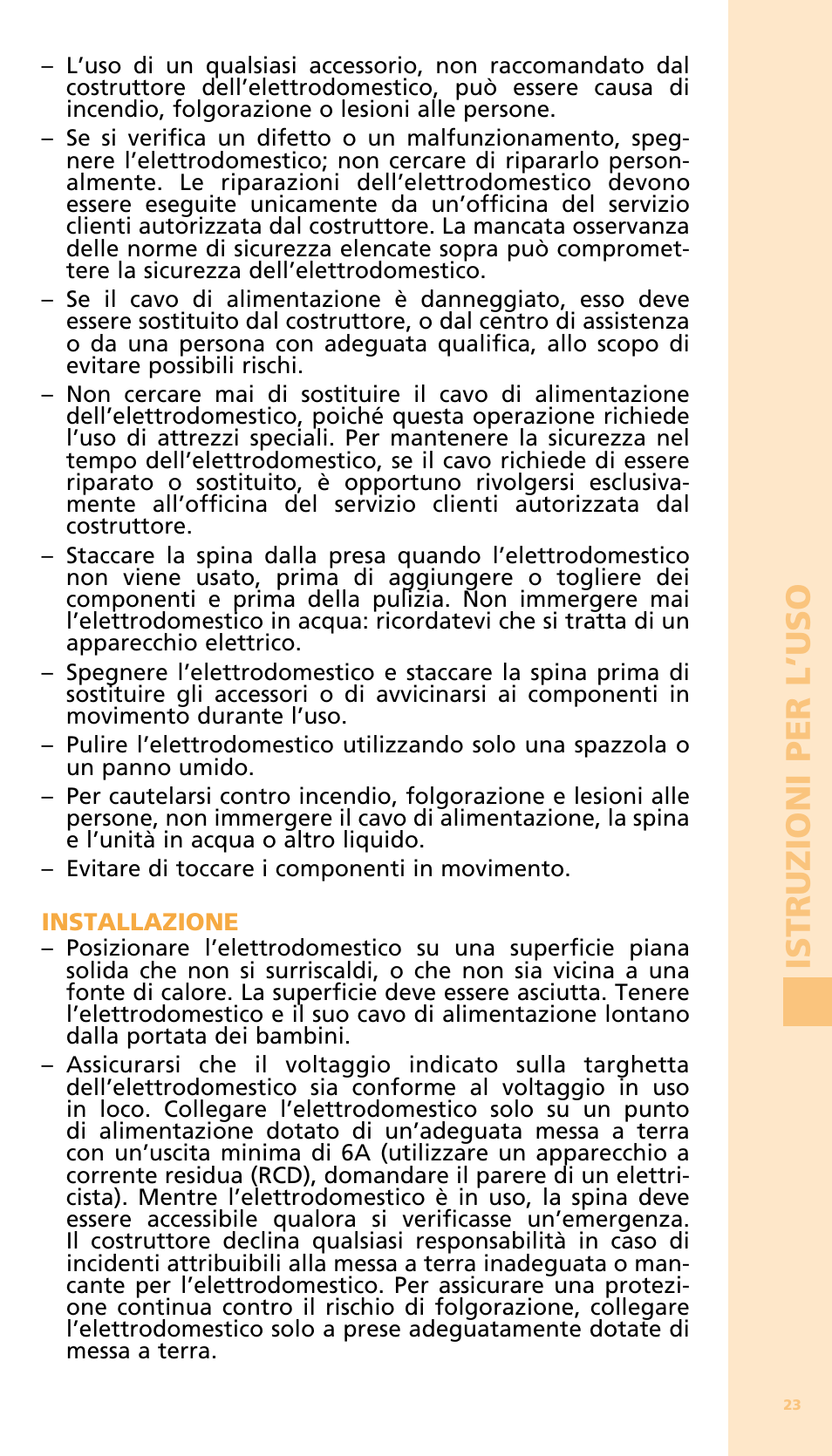 Is tr u zioni per l ’us o | Bodum 11149 User Manual | Page 25 / 47
