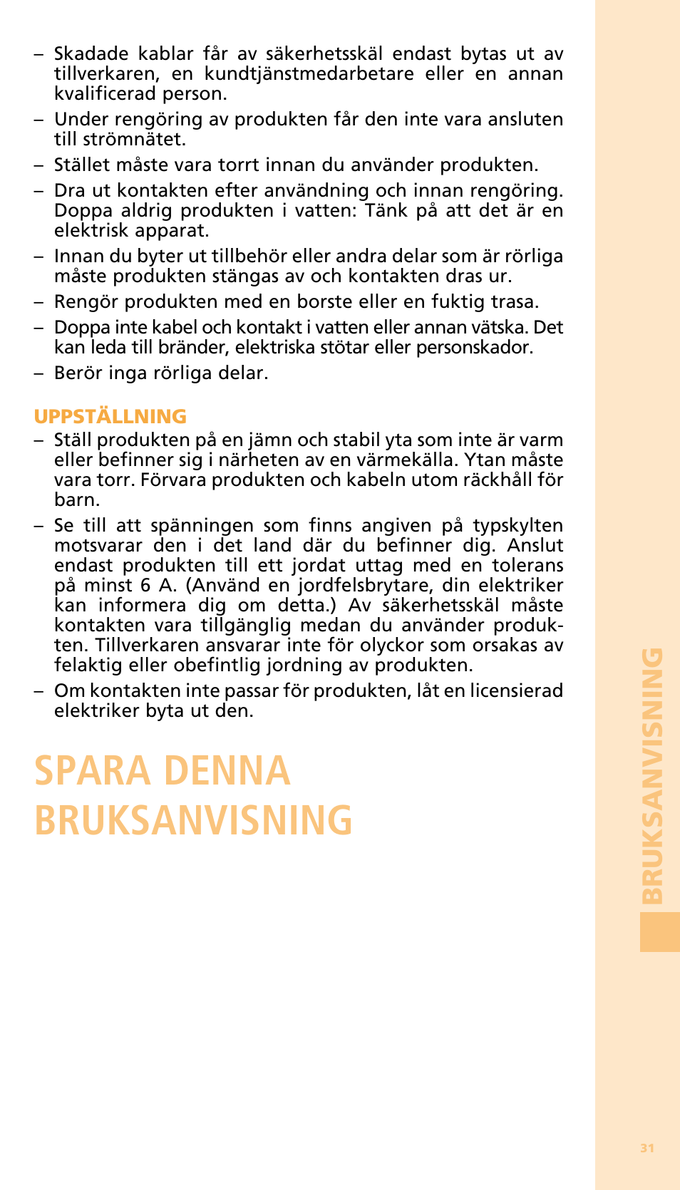 Spara denna bruksanvisning | Bodum 11149 User Manual | Page 33 / 47