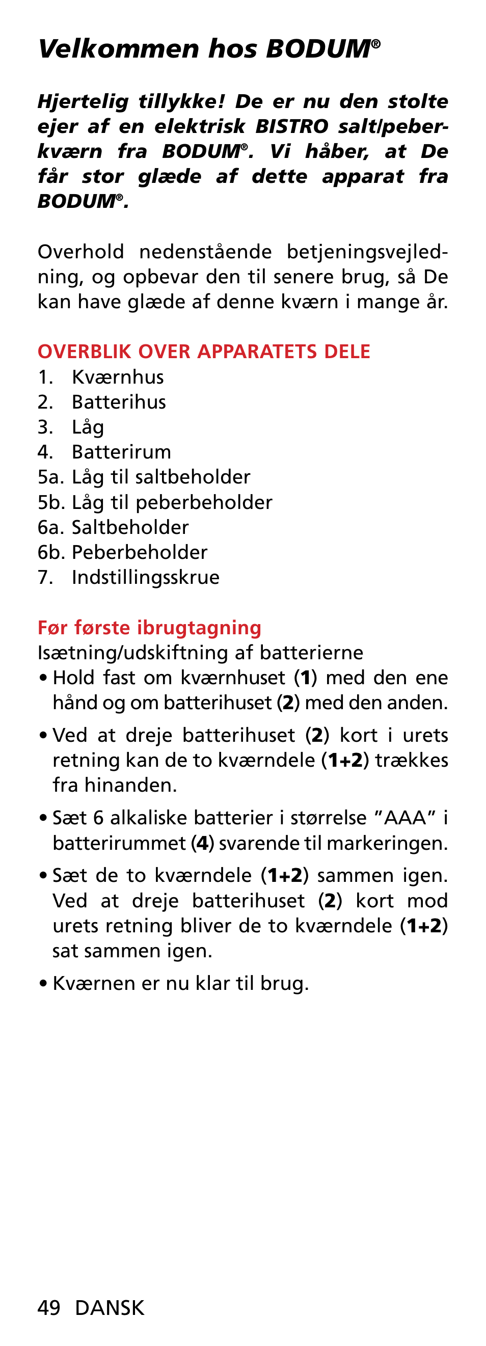 Velkommen hos bodum | Bodum BISTRO 11348 User Manual | Page 16 / 41