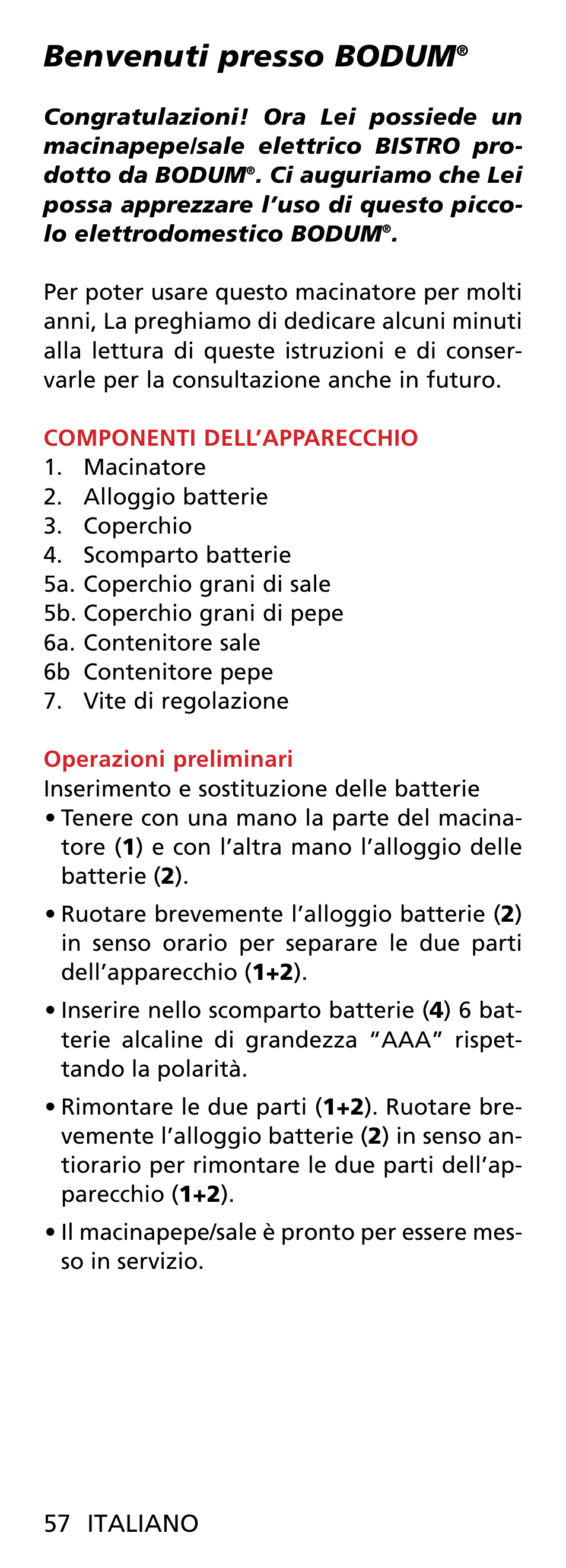 Benvenuti presso bodum | Bodum BISTRO 11348 User Manual | Page 24 / 41