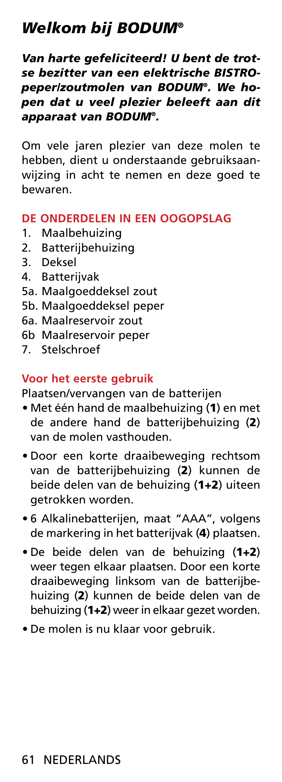 Welkom bij bodum | Bodum BISTRO 11348 User Manual | Page 28 / 41