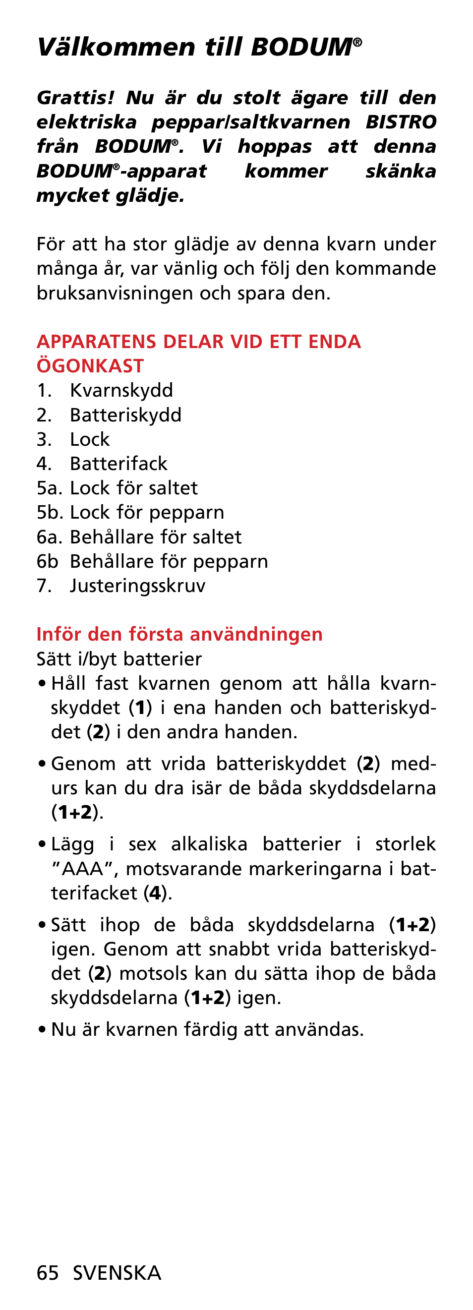 Välkommen till bodum | Bodum BISTRO 11348 User Manual | Page 32 / 41