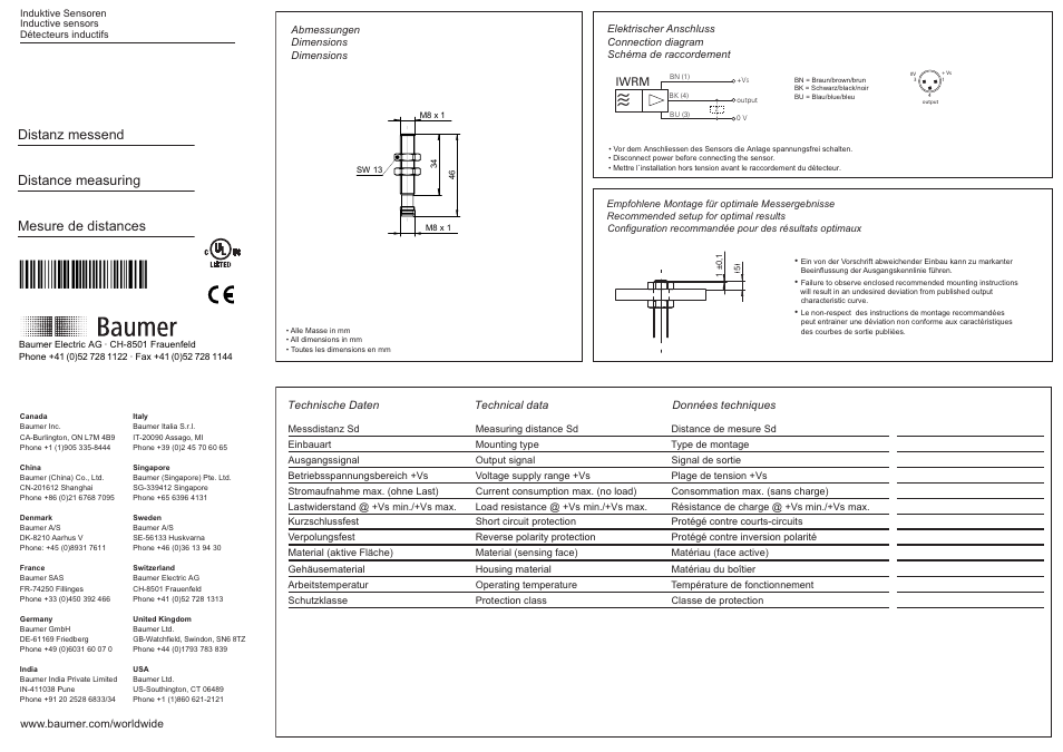 Baumer IWRM 08U9501/S35 User Manual | 2 pages