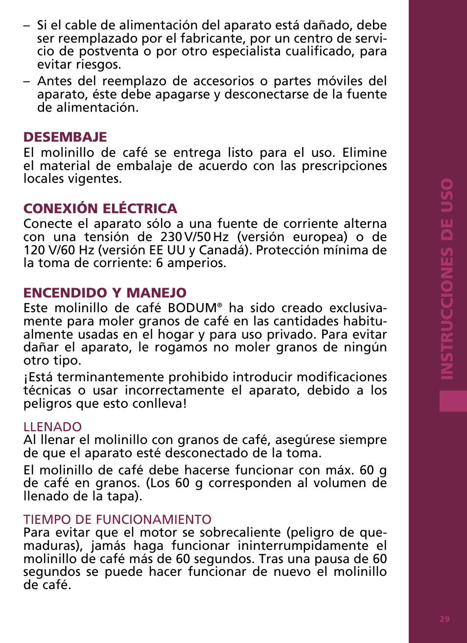 Bodum Bistro 11160 User Manual | Page 30 / 66