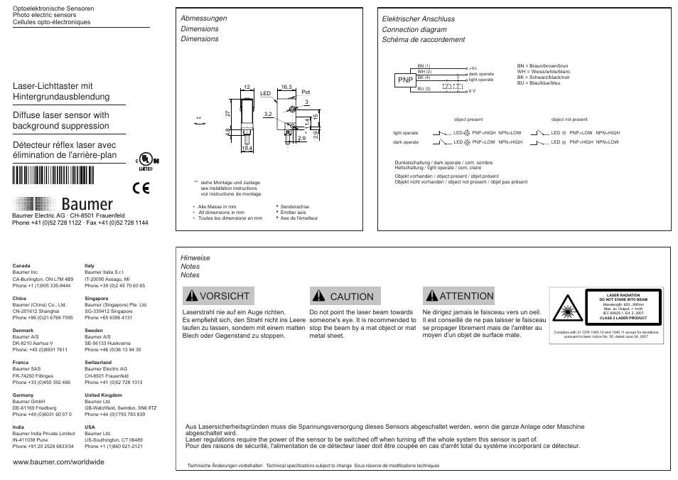 Baumer OHDK 10P5101 User Manual | 2 pages