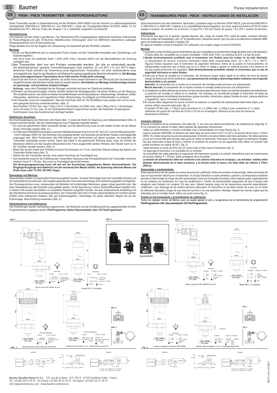 Pbsn - pbcn transmitter - bedienungsanleitung | Baumer PBSN PBCN User Manual | Page 2 / 2