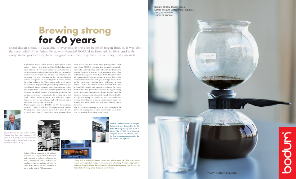 Brewing strong for 60 years | Bodum MODERN DESIGN 25 User Manual | Page 4 / 7