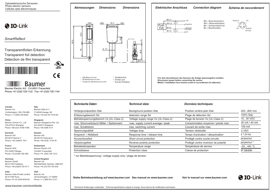 Baumer FNDH 14G6903/KS34A/IO User Manual | 3 pages