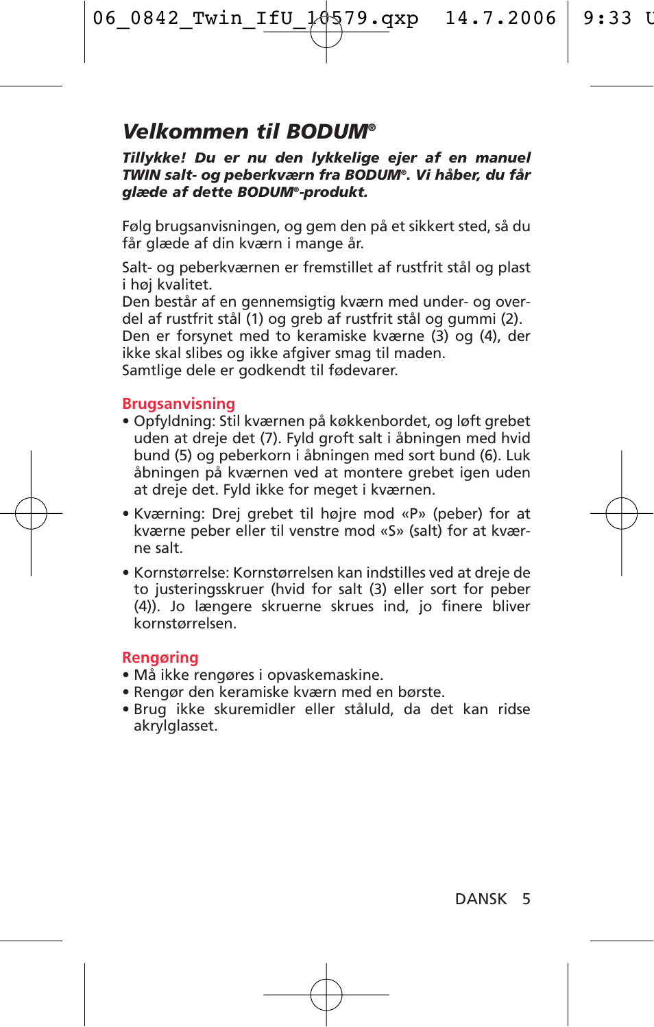 Velkommen til bodum | Bodum TWIN 10579 User Manual | Page 6 / 11