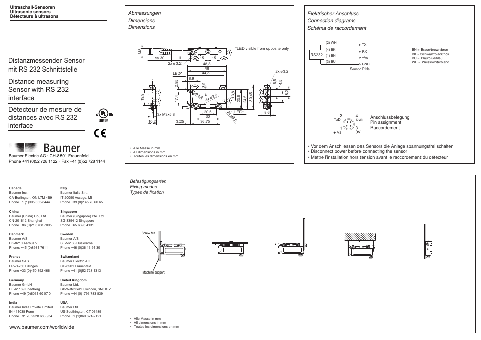 Baumer UNDK 09T9114/KS35A User Manual | 2 pages