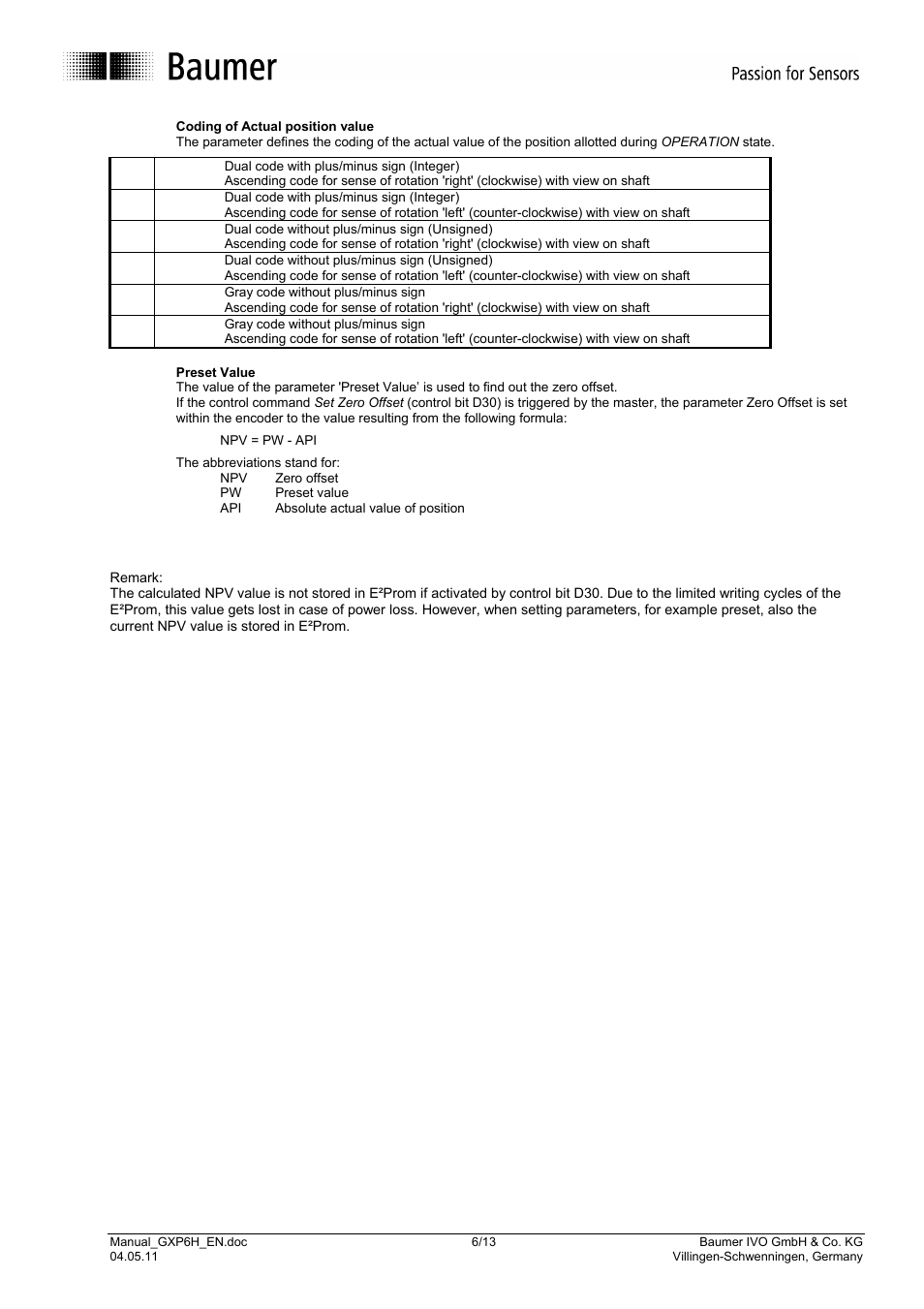 Baumer GXP6H User Manual | Page 6 / 13