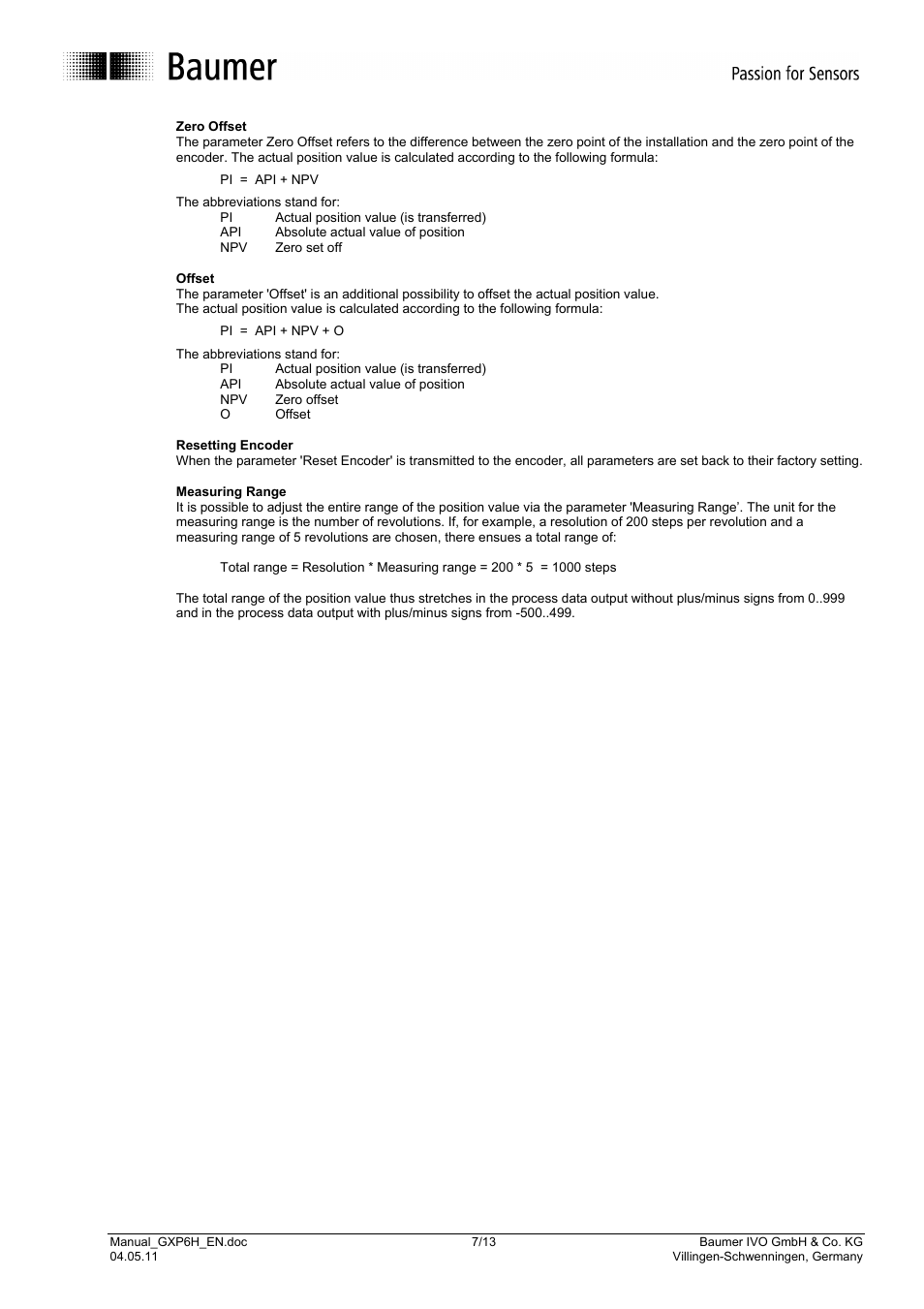 Baumer GXP6H User Manual | Page 7 / 13