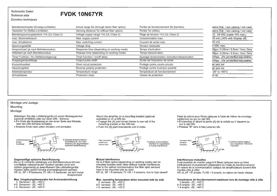 Baumer FVDK 10N67YR User Manual | Page 2 / 9