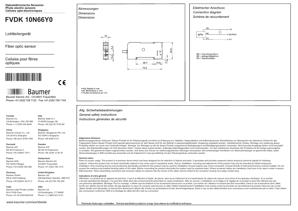 Baumer FVDK 10N66Y0 User Manual | 8 pages