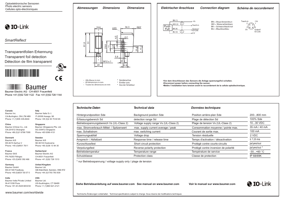 Baumer FNDR 14G6903/S14/IO User Manual | 3 pages