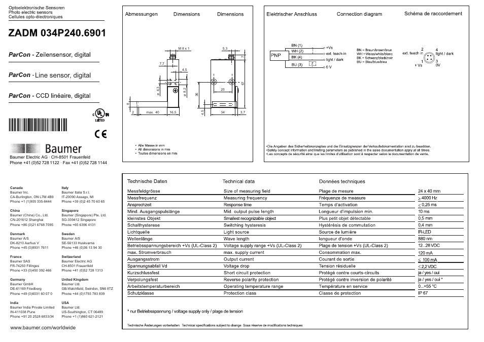 Baumer ZADM 034P240.6901 User Manual | 2 pages