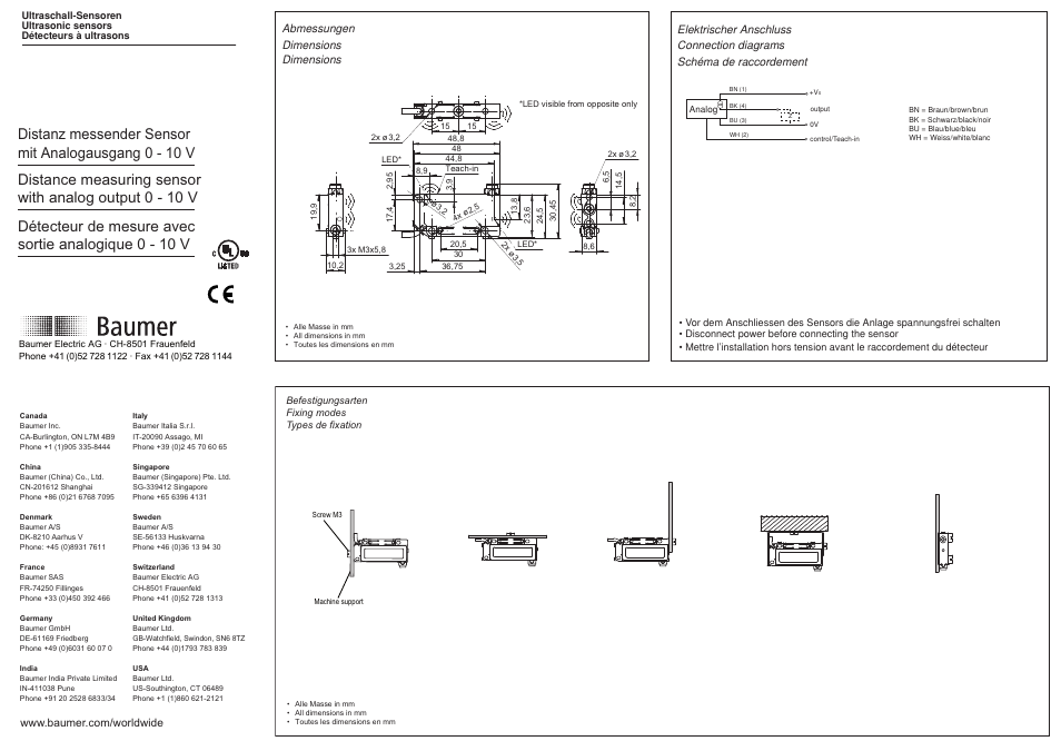 Baumer UNDK 09U6914 User Manual | 3 pages