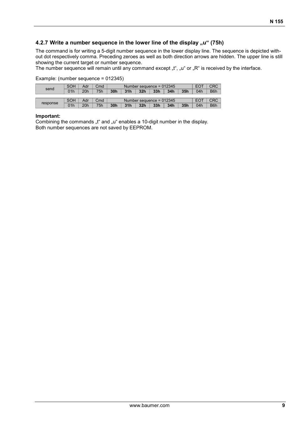 Baumer N 155 User Manual | Page 9 / 17