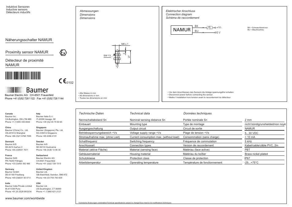 Baumer IFRM 08X9103 User Manual | 4 pages