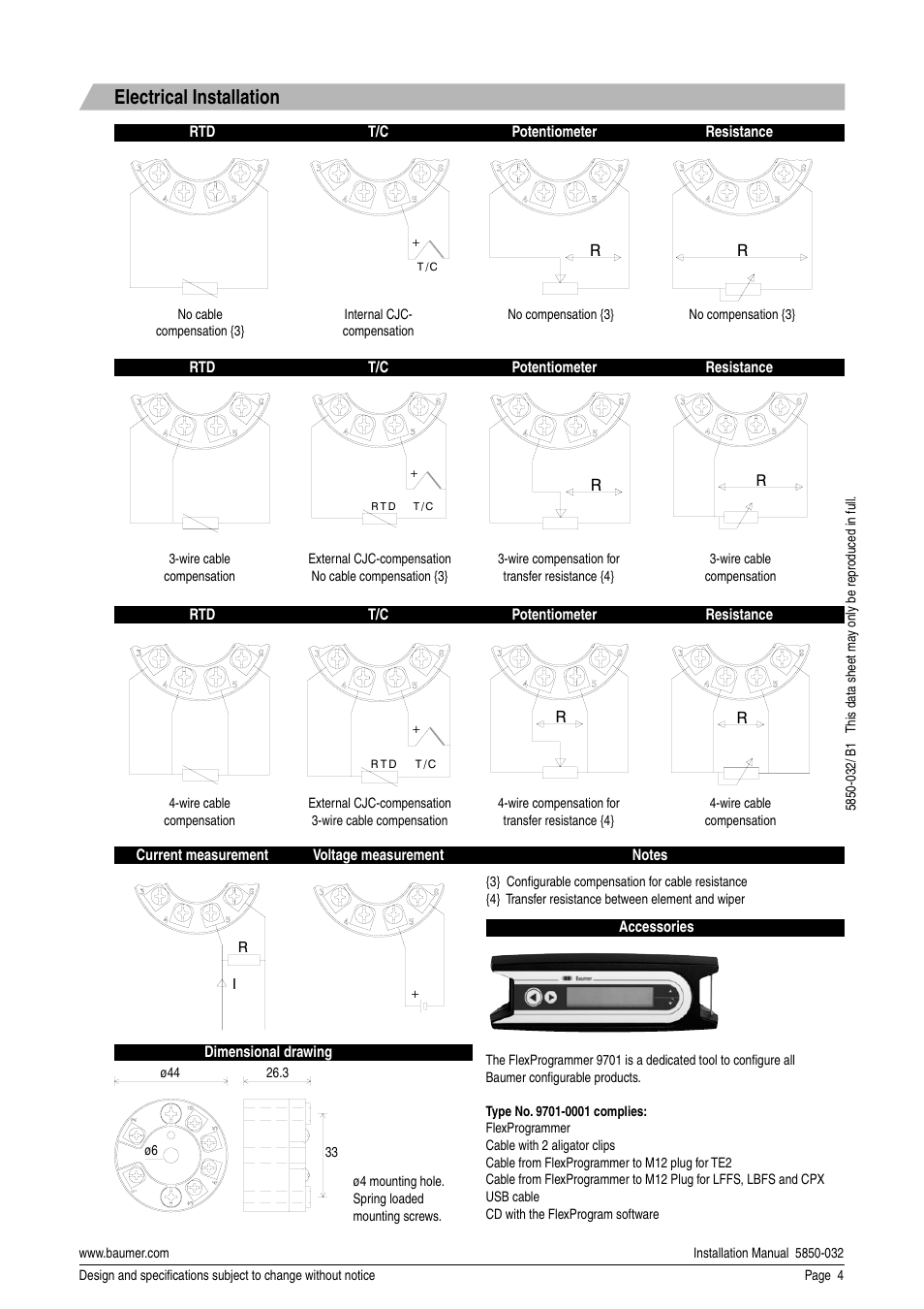 Electrical installation | Baumer Flex Top 2211 User Manual | Page 4 / 4
