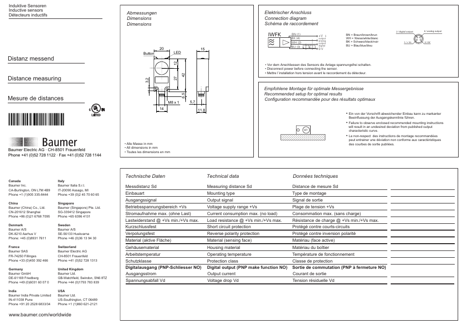 Baumer IWFK 20Z8704/S35A User Manual | 2 pages