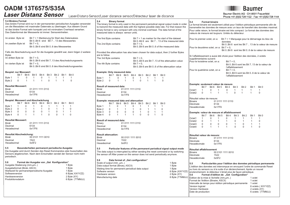 Baumer OADM 13T6575/S35A User Manual | Page 6 / 8