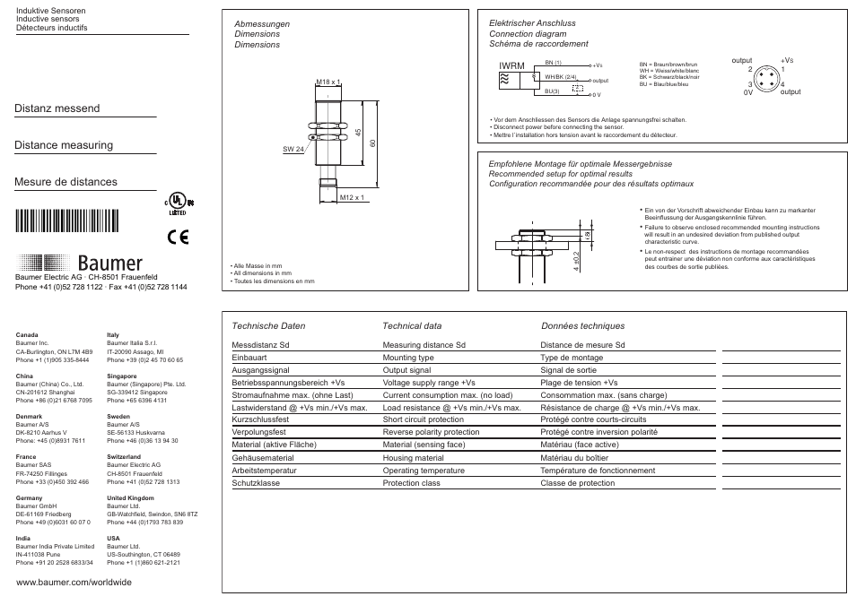 Baumer IWRM 18I9704/S14 User Manual | 2 pages