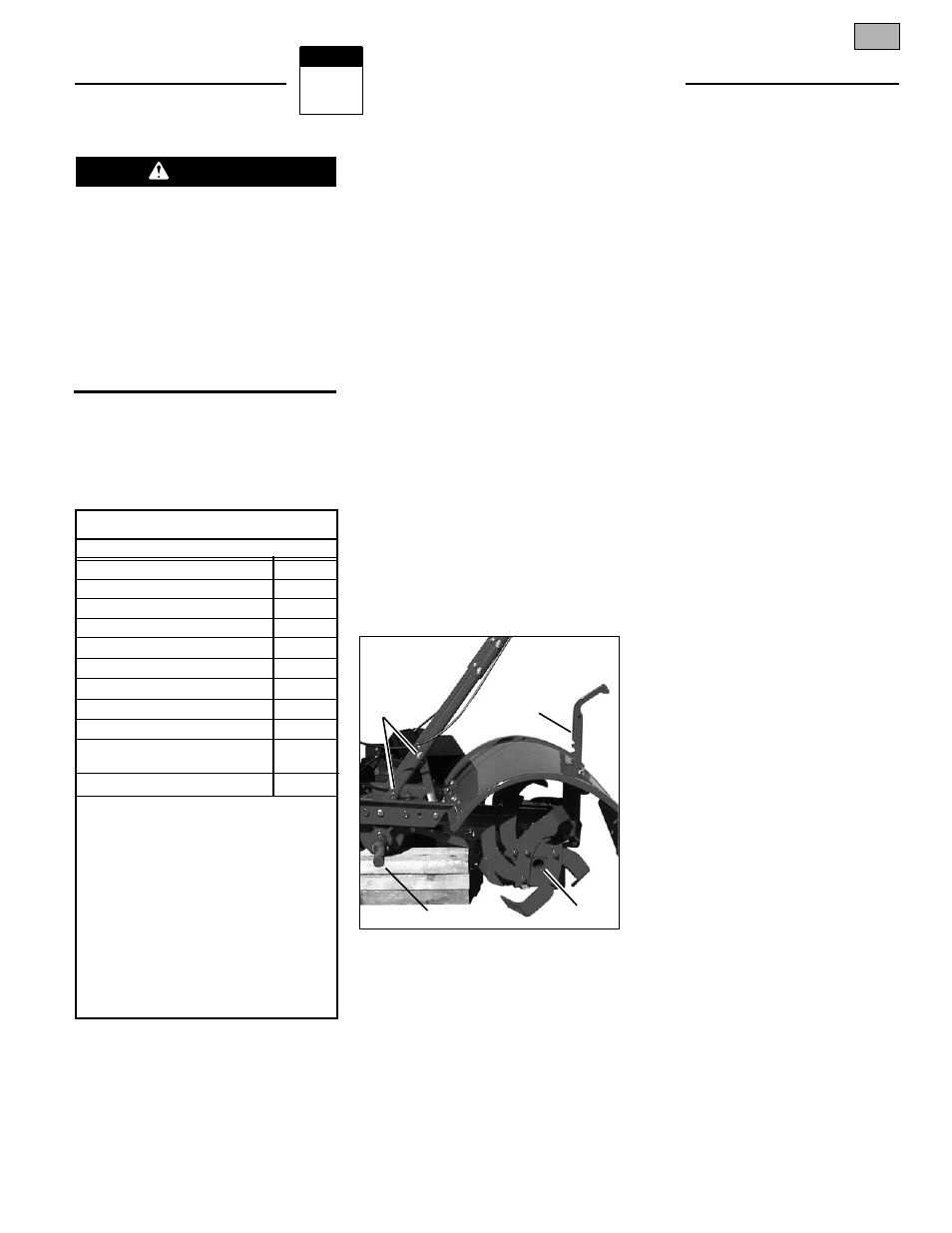 Maintenance, Maintenance schedule, Warning | Tiller lubrication, Check hardware, Check tire pressure, Transmission gear oil service, Check for oil leaks | Bolens 12229 User Manual | Page 17 / 32