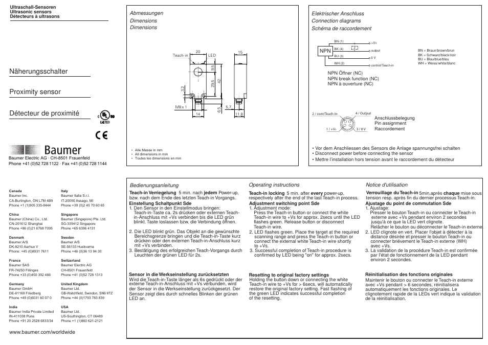 Baumer UNDK 20N7914/S35A User Manual | 2 pages