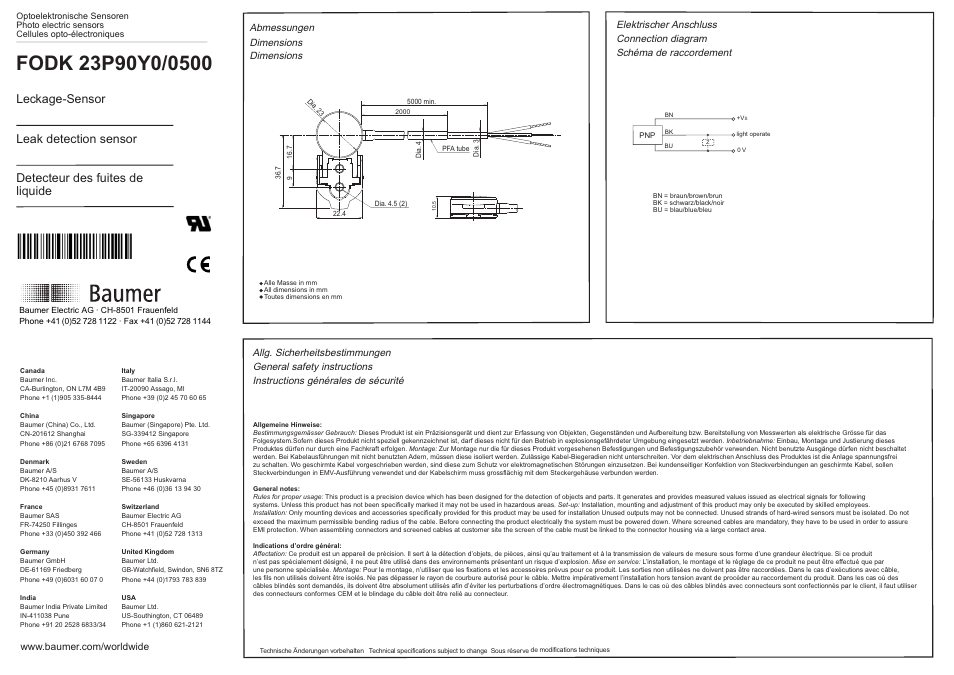 Baumer FODK 23P90Y0/0500 User Manual | 2 pages