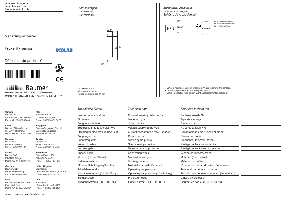 Baumer IFBR 11N33T1/L-9 User Manual | 2 pages