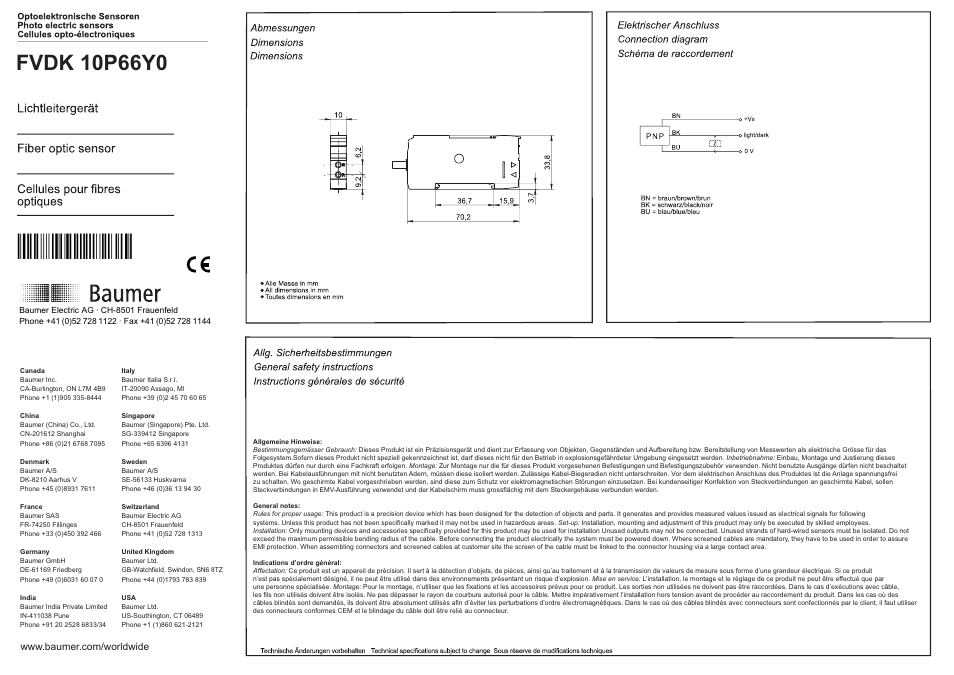 Baumer FVDK 10P66Y0 User Manual | 8 pages