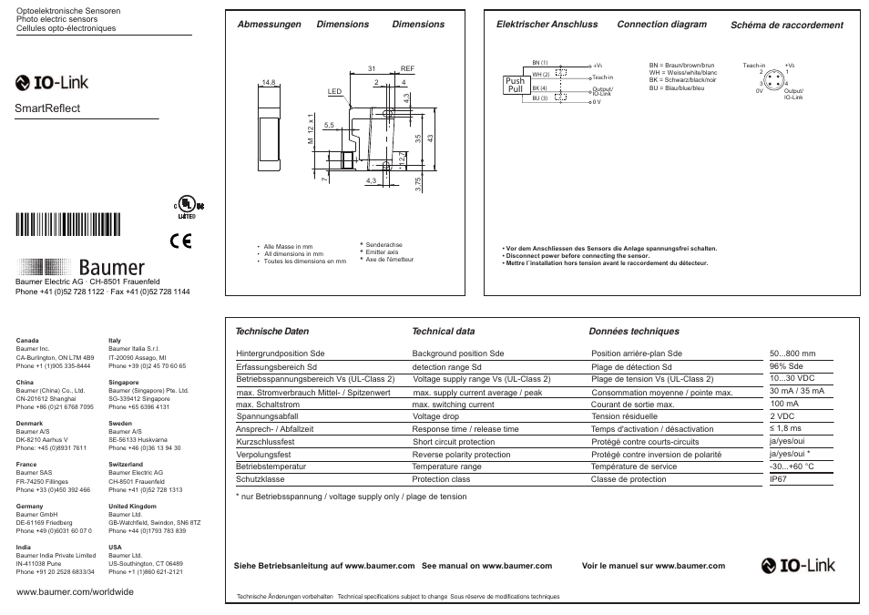 Baumer FNDK 14G6904/S14/IO User Manual | 2 pages