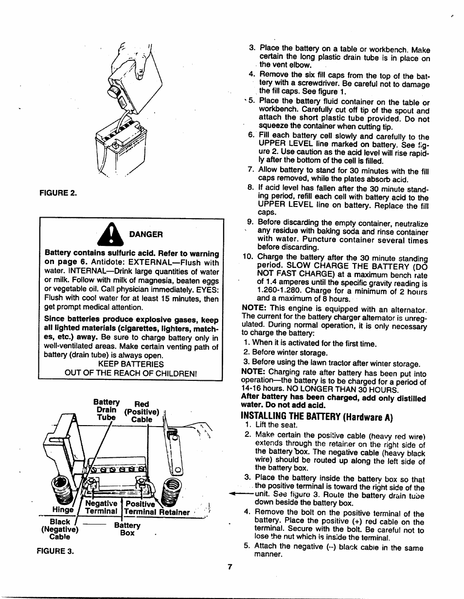 Installing the bahery (hardware a) | Bolens TMO-3394704 User Manual | Page 7 / 36