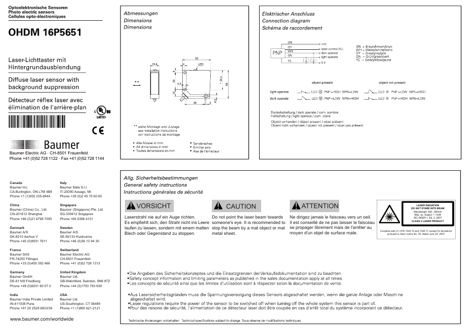 Baumer OHDM 16P5651 User Manual | 3 pages