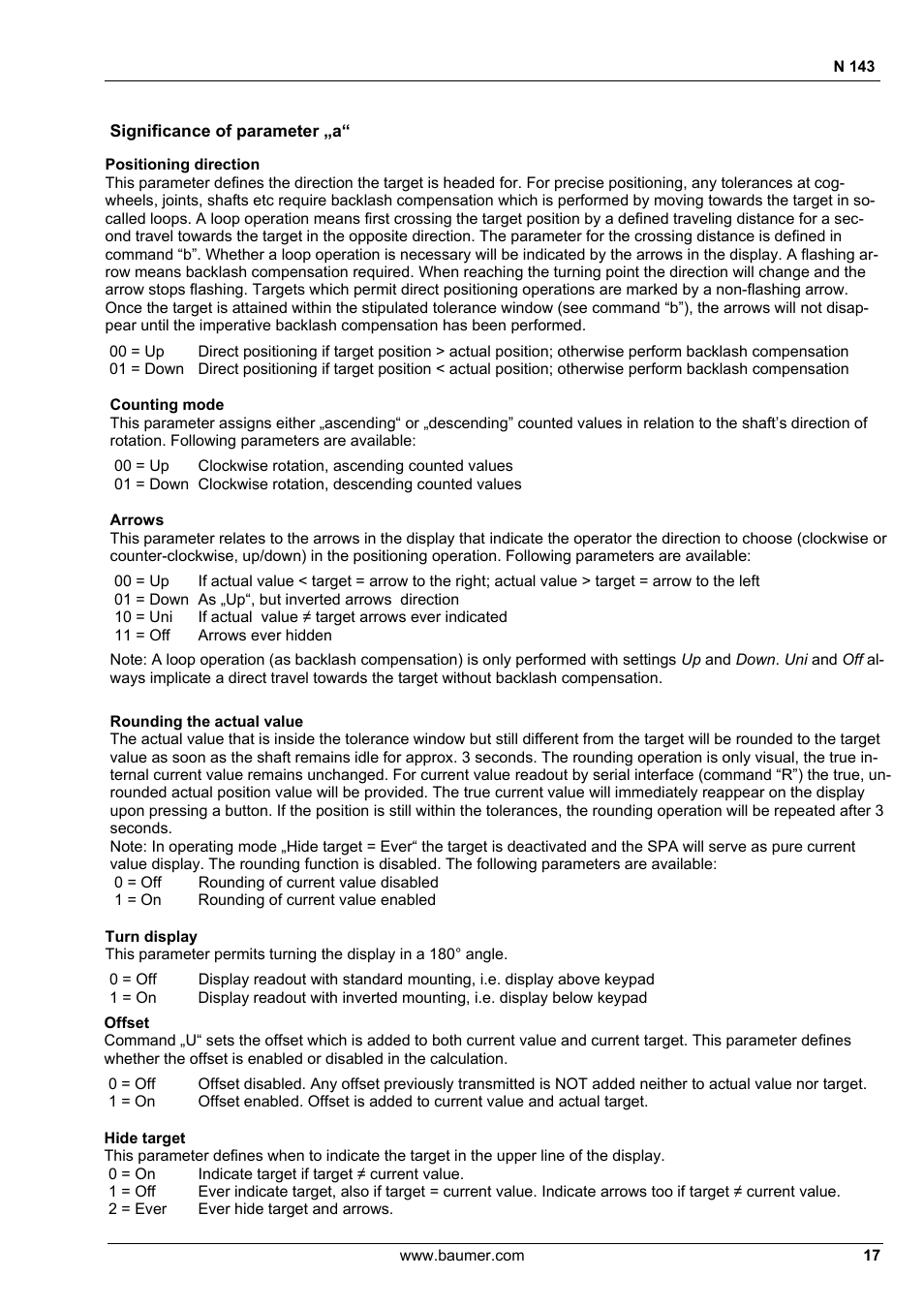 Baumer N 143 User Manual | Page 17 / 30