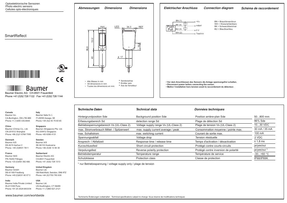 Baumer FNDH 14G6901 User Manual | 2 pages