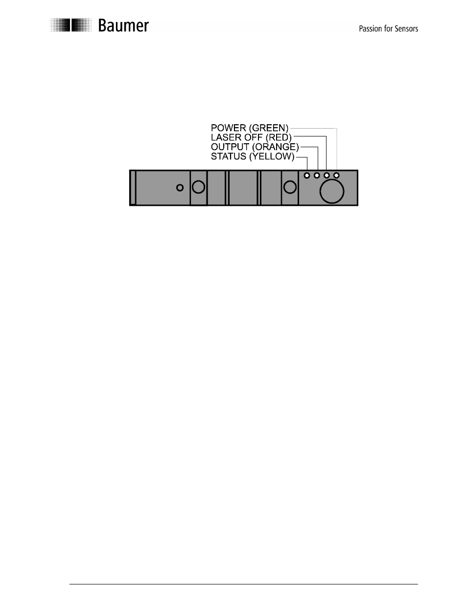 7led indicators, 1 the power-led, 2 the laser off-led | Baumer BA DenexMicro User Manual | Page 14 / 24