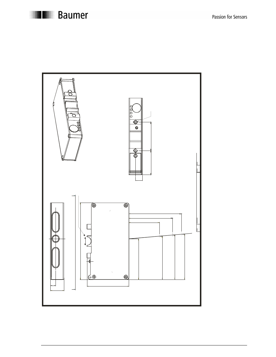 15 appendix, Size diagram with laser beam projection | Baumer BA DenexMicro User Manual | Page 22 / 24