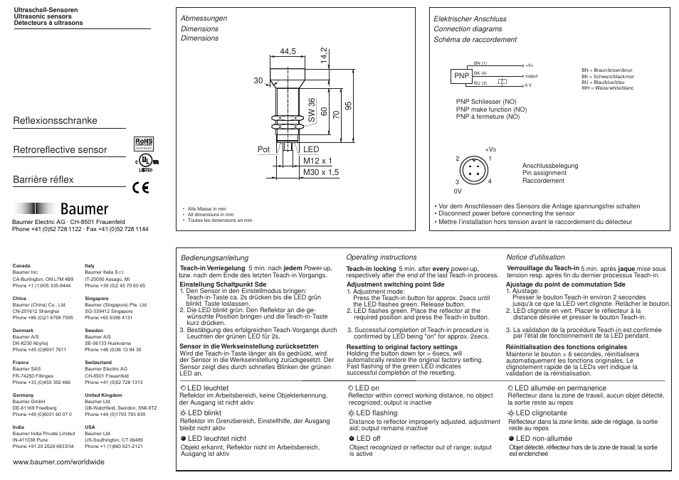 Baumer URAM 50P6121/S14 User Manual | 2 pages