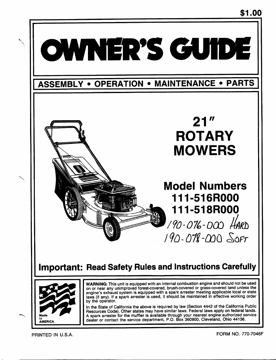 Bolens 111-518R000 User Manual | 16 pages