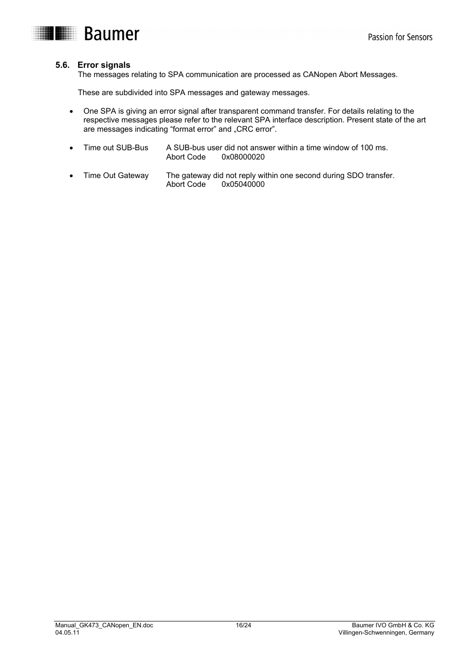 Baumer GK473 User Manual | Page 16 / 24