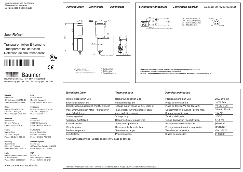 Baumer FNDH 14G6903/KS34A User Manual | 3 pages