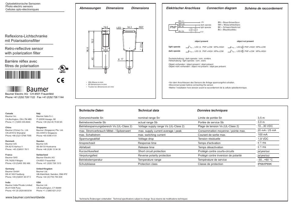 Baumer FPDH 14P5101 User Manual | 2 pages
