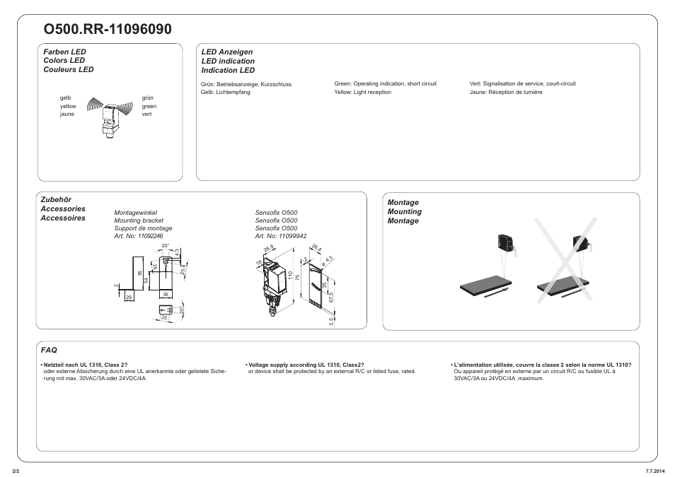 Baumer O500.RR-GL1Z.72O User Manual | Page 2 / 2